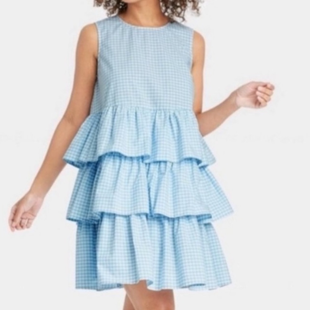 Who What Wear gingham ruffle dress